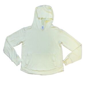 Athleta Girls L/12 Pastel Yellow Hoodie with Thumb Holes and Front Pocket